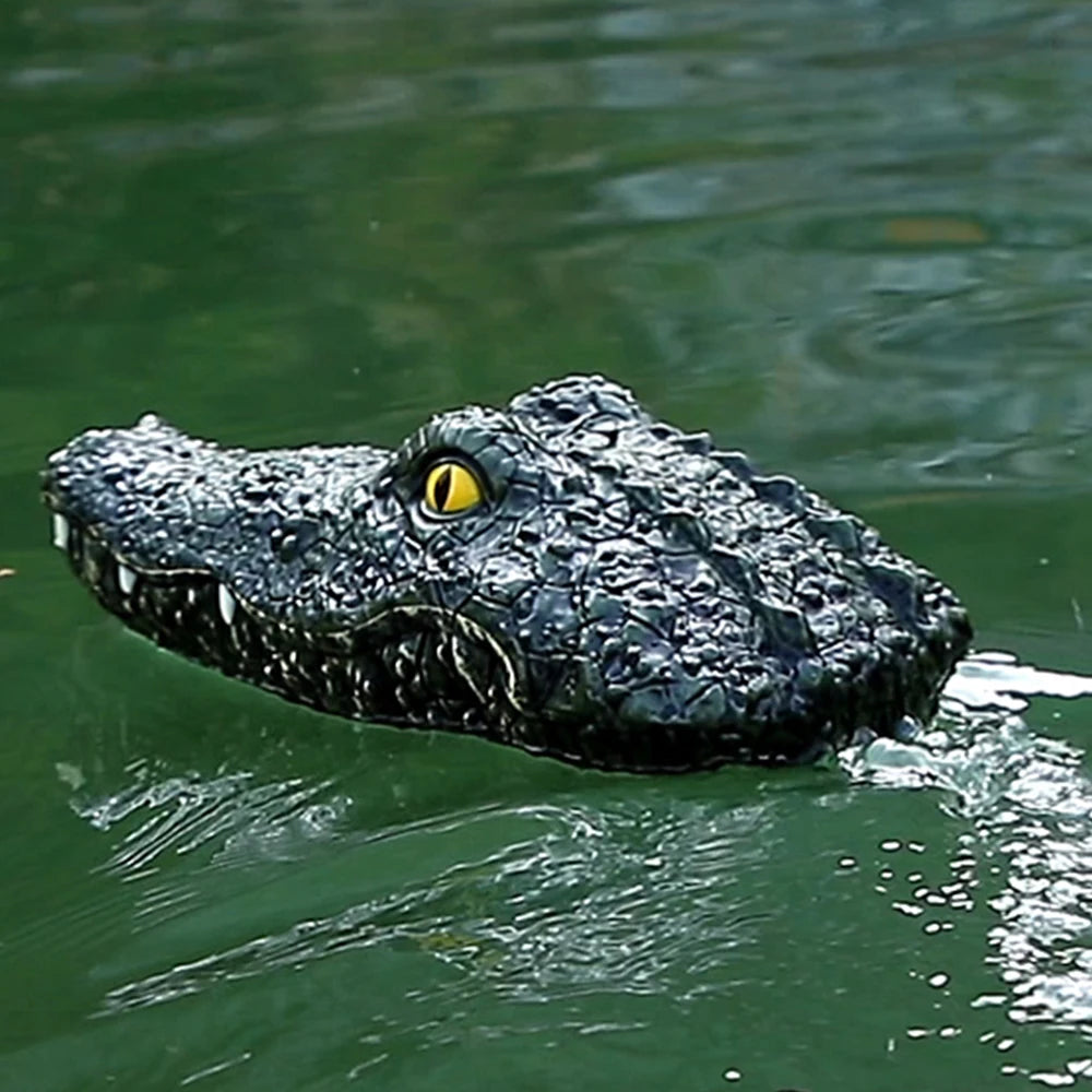 RC Crocodile Head Boat Ship Toy Simulation  2.4G Remote Control Joke Alligator Decoy Electric Toys Summer Water  Spoof Toys gift
