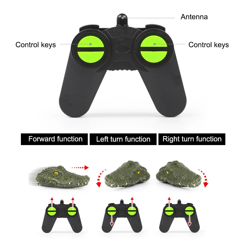 RC Crocodile Head Boat Ship Toy Simulation  2.4G Remote Control Joke Alligator Decoy Electric Toys Summer Water  Spoof Toys gift