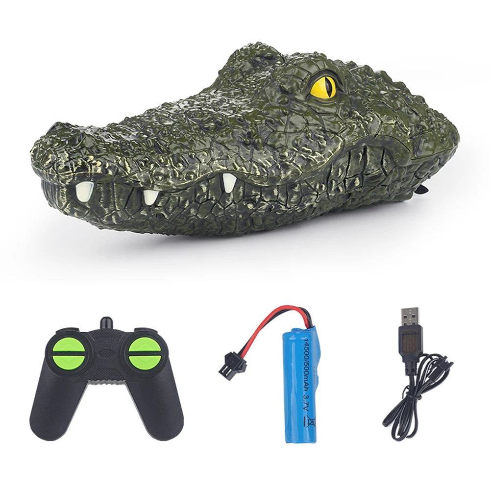RC Crocodile Head Boat Ship Toy Simulation  2.4G Remote Control Joke Alligator Decoy Electric Toys Summer Water  Spoof Toys gift