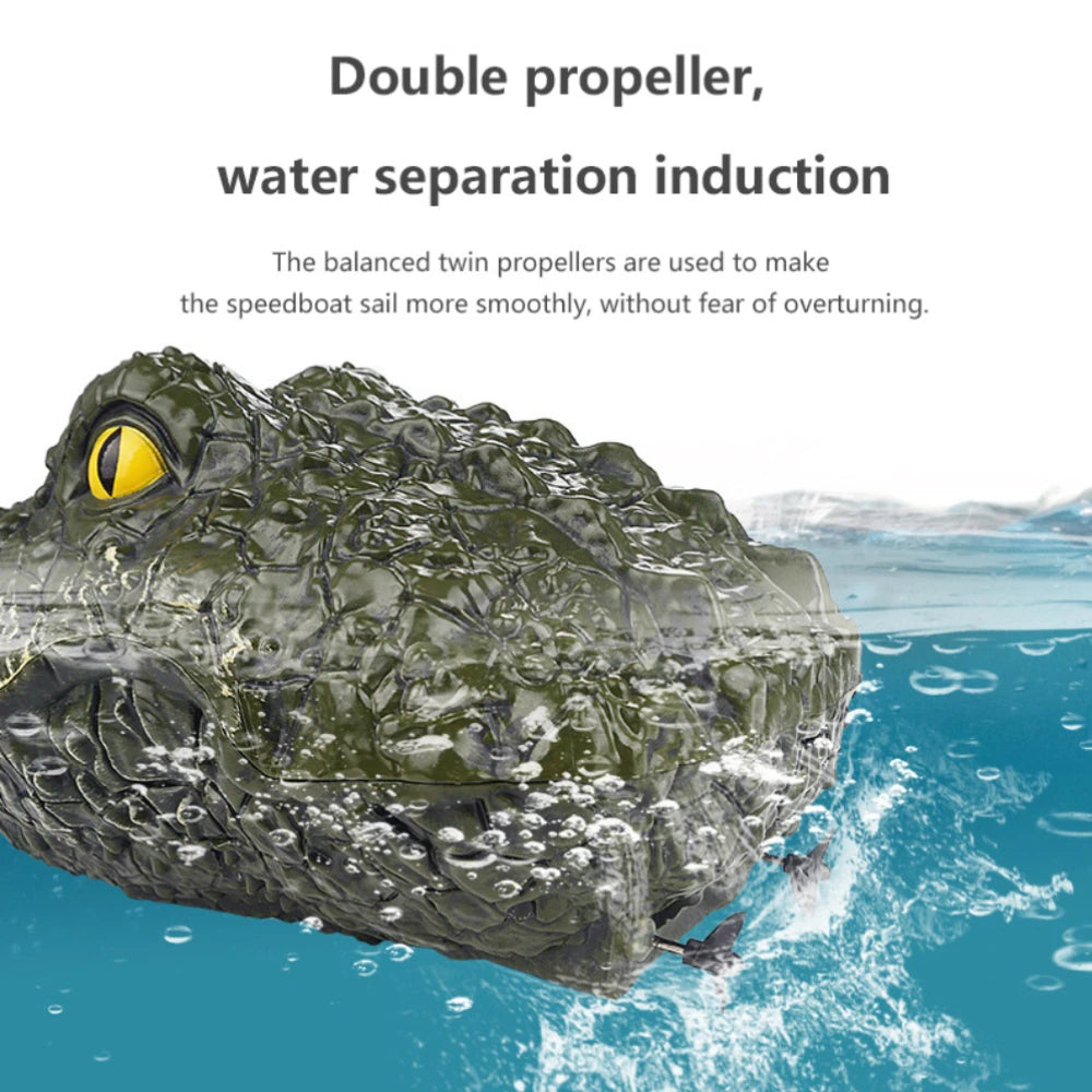 RC Crocodile Head Boat Ship Toy Simulation  2.4G Remote Control Joke Alligator Decoy Electric Toys Summer Water  Spoof Toys gift