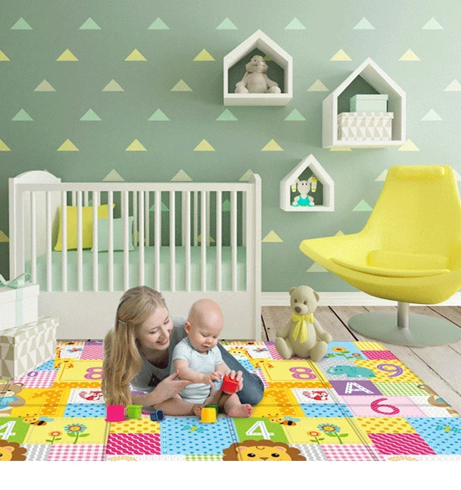 Baby Floor Play Mat Thickened and Ultra-soft Playpen Mat Baby Foldable Crawling Mat Children's Educational Activity Carpet