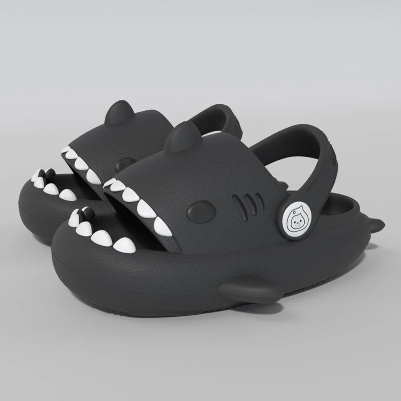 2024 Summer New Kids Toddler Baby Outdoor Eva Slippers Cute Flat Heel Children Beach Sandals Cartoon Shark kids Slippers