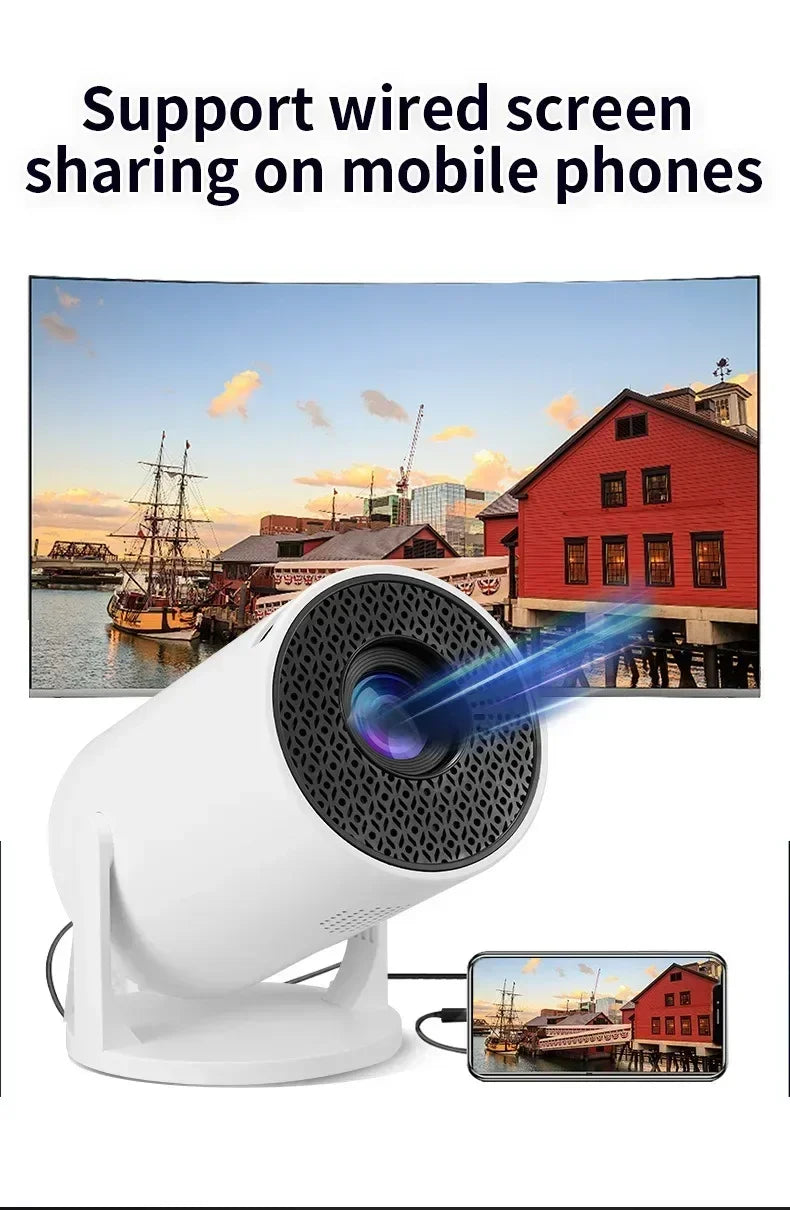 Pocket-Sized 1080P Smart Projector | 270° Adjustable Lens | Wireless Screen Mirroring | Indoor/Outdoor