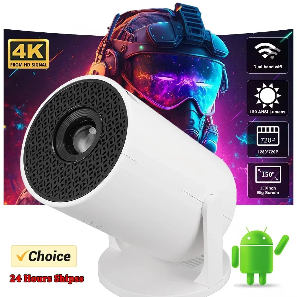 Pocket-Sized 1080P Smart Projector | 270° Adjustable Lens | Wireless Screen Mirroring | Indoor/Outdoor