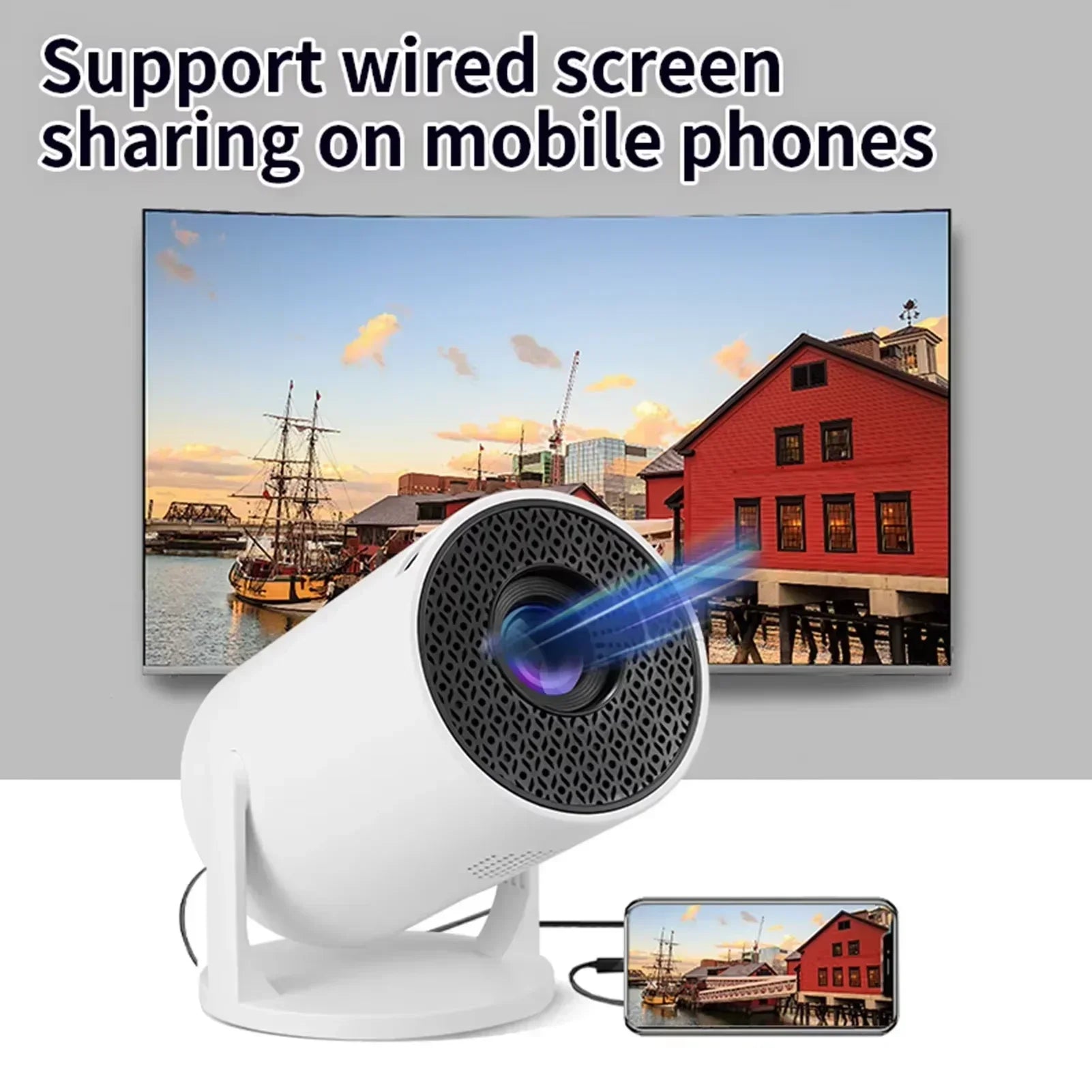 Pocket-Sized 1080P Smart Projector | 270° Adjustable Lens | Wireless Screen Mirroring | Indoor/Outdoor