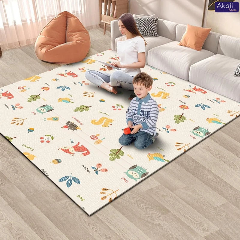 Baby Floor Play Mat Thickened and Ultra-soft Playpen Mat Baby Foldable Crawling Mat Children's Educational Activity Carpet