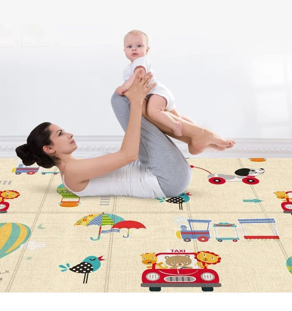 Baby Floor Play Mat Thickened and Ultra-soft Playpen Mat Baby Foldable Crawling Mat Children's Educational Activity Carpet