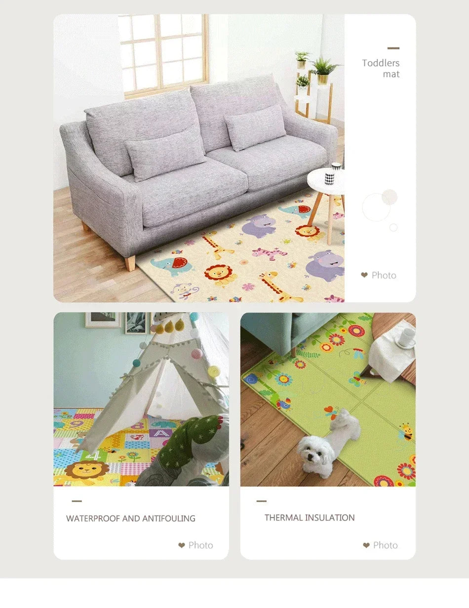 Baby Floor Play Mat Thickened and Ultra-soft Playpen Mat Baby Foldable Crawling Mat Children's Educational Activity Carpet