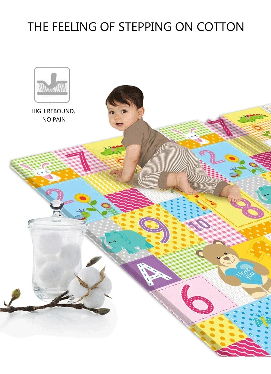 Baby Floor Play Mat Thickened and Ultra-soft Playpen Mat Baby Foldable Crawling Mat Children's Educational Activity Carpet