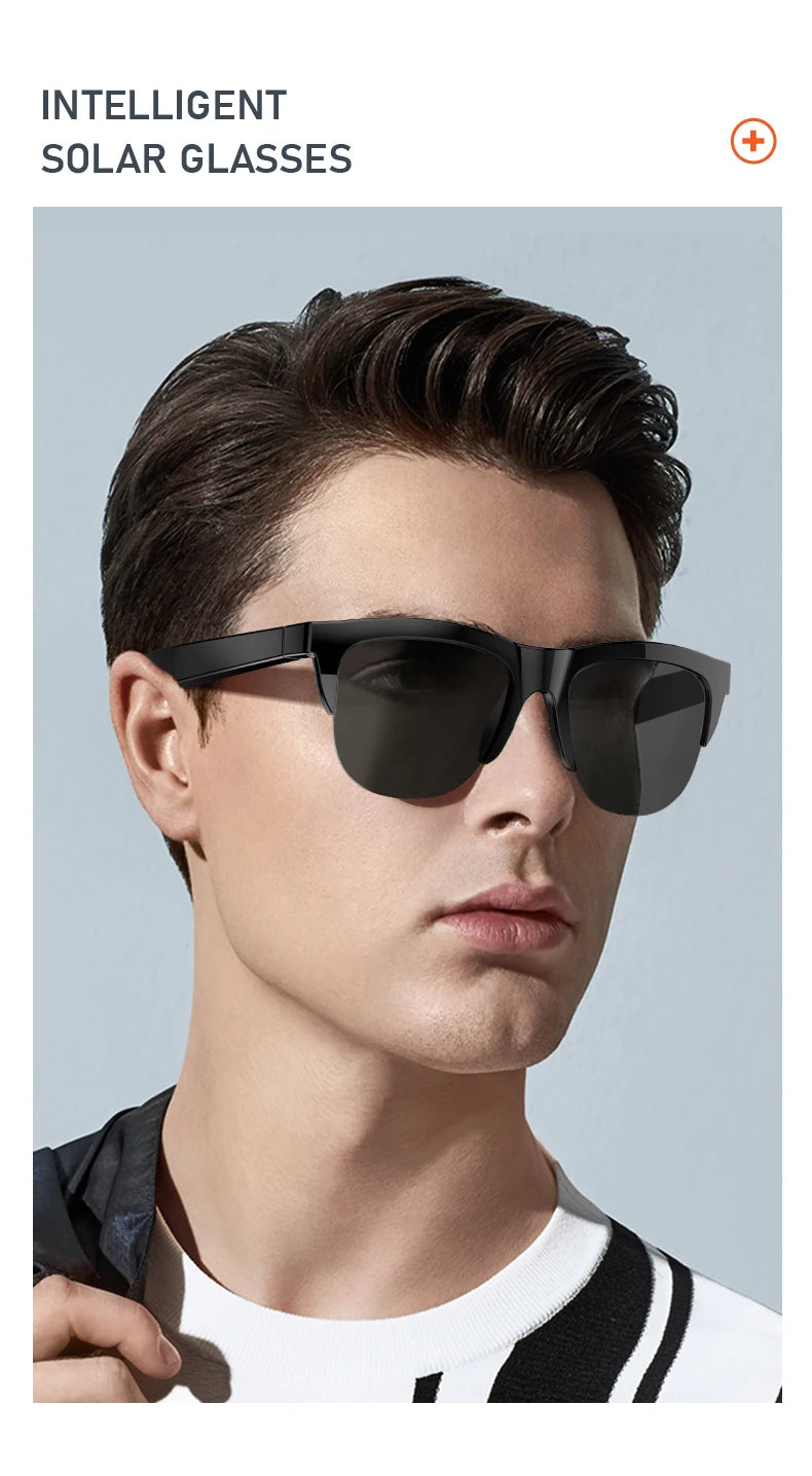 Touch Based Intelligent Bluetooth Glasses with Bone Conduction For Outdoor Sports Calls Sunglasses Business Wireless Headphones