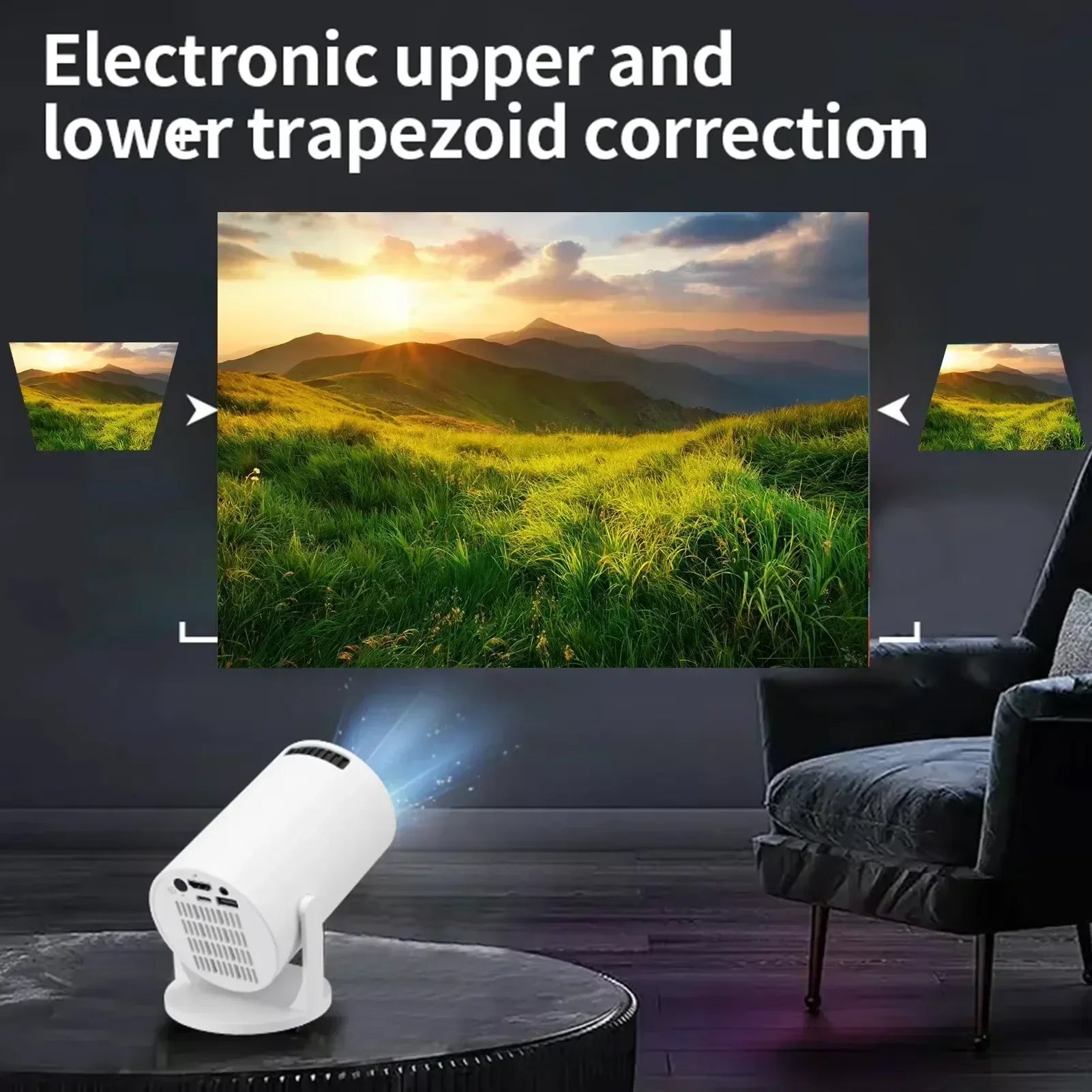 Pocket-Sized 1080P Smart Projector | 270° Adjustable Lens | Wireless Screen Mirroring | Indoor/Outdoor