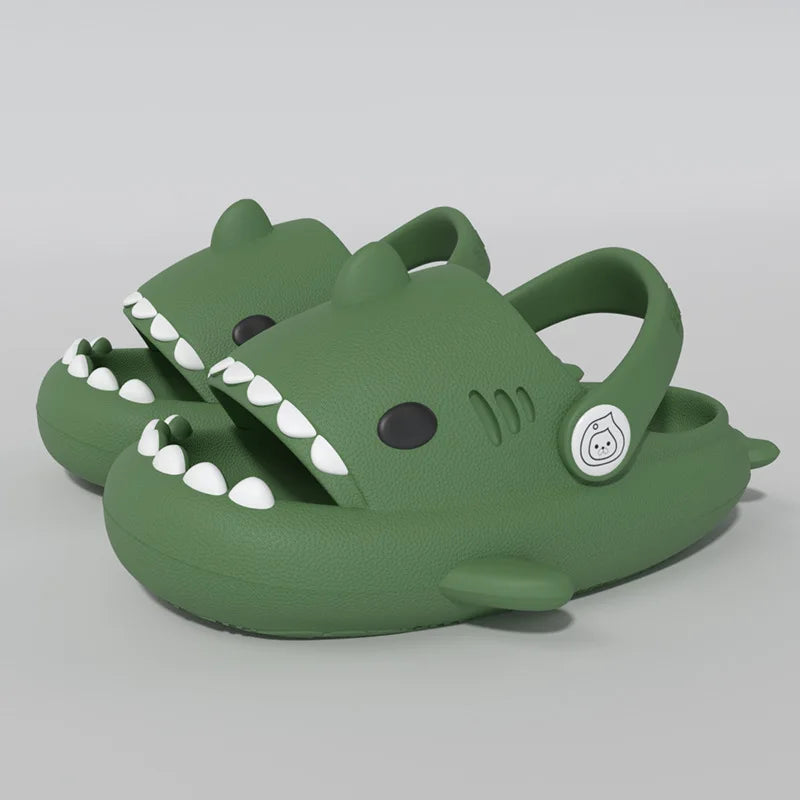 2024 Summer New Kids Toddler Baby Outdoor Eva Slippers Cute Flat Heel Children Beach Sandals Cartoon Shark kids Slippers