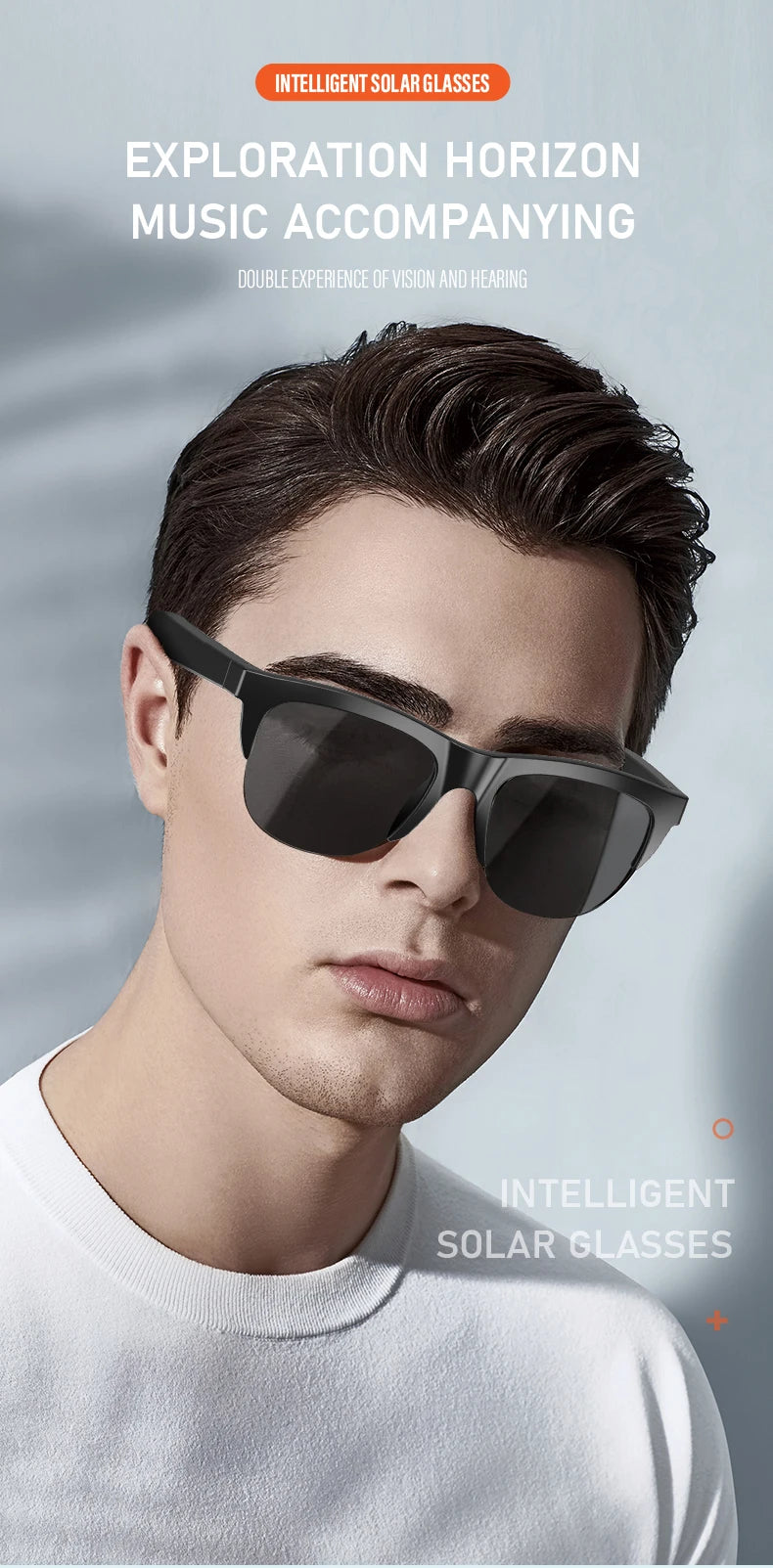 Touch Based Intelligent Bluetooth Glasses with Bone Conduction For Outdoor Sports Calls Sunglasses Business Wireless Headphones