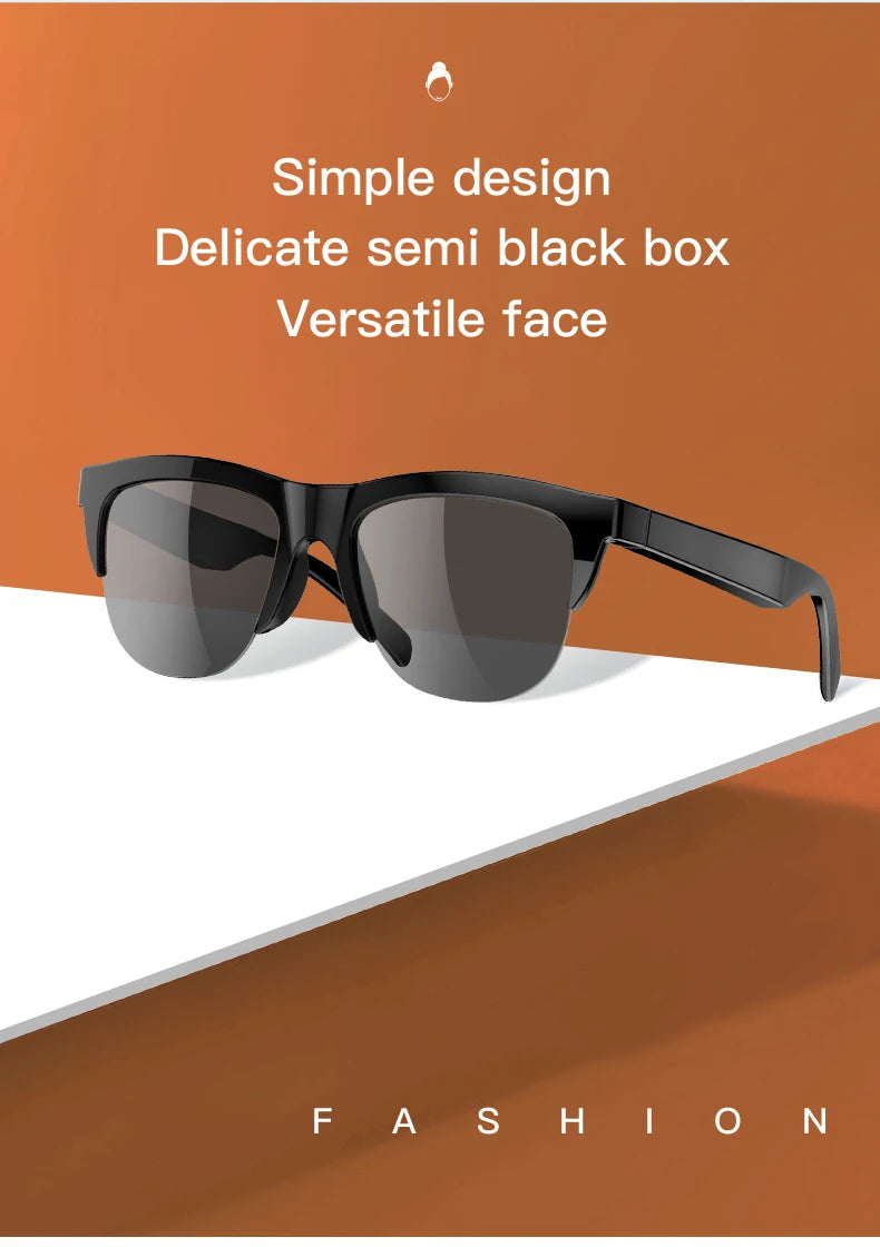 Touch Based Intelligent Bluetooth Glasses with Bone Conduction For Outdoor Sports Calls Sunglasses Business Wireless Headphones