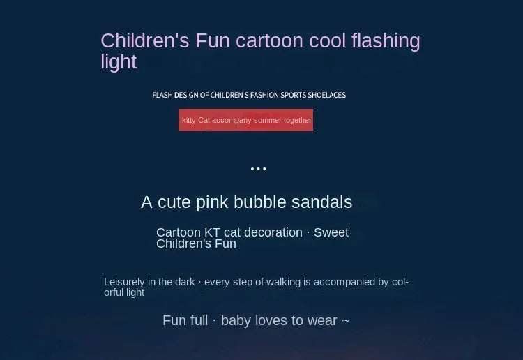 2025 Summer New Baby Girls Led Light Sandals Cute Hello Kitty Children's Casual Shoes Anti-slip Kids Beach Shoes Outdoor Shoes