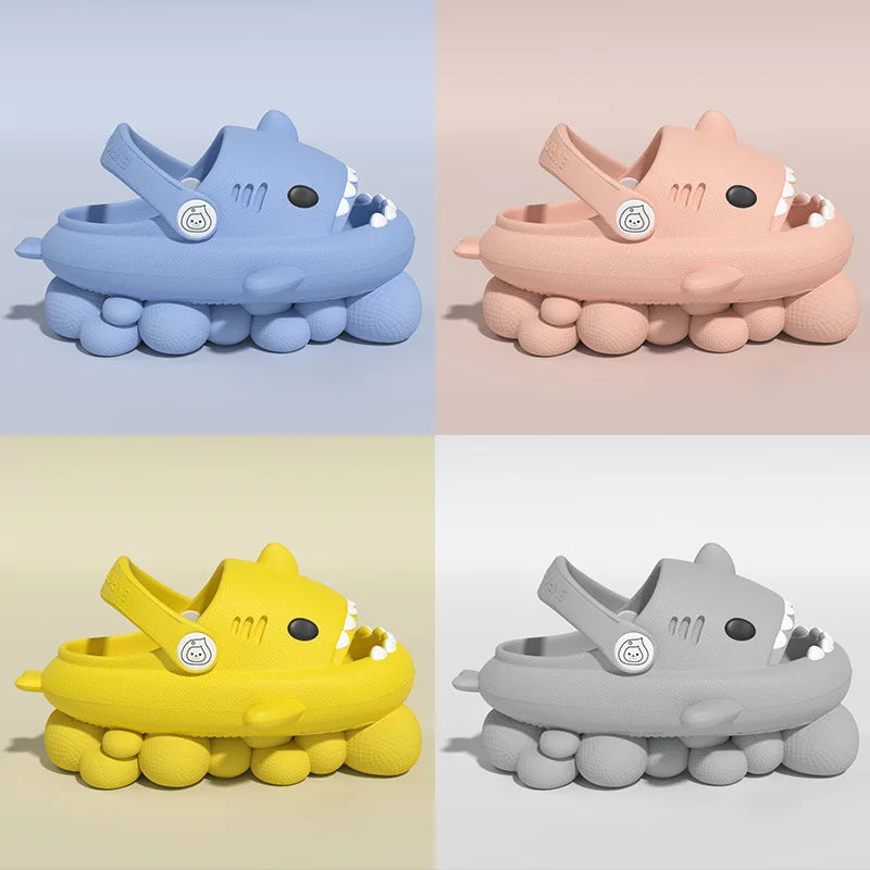 2024 Summer New Kids Toddler Baby Outdoor Eva Slippers Cute Flat Heel Children Beach Sandals Cartoon Shark kids Slippers