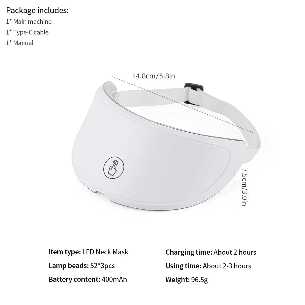 Wireless 7 Colors LED Face Beauty Machine Photon Facial Neck Skin Tighten Rejuvenation Facial Neck Mask