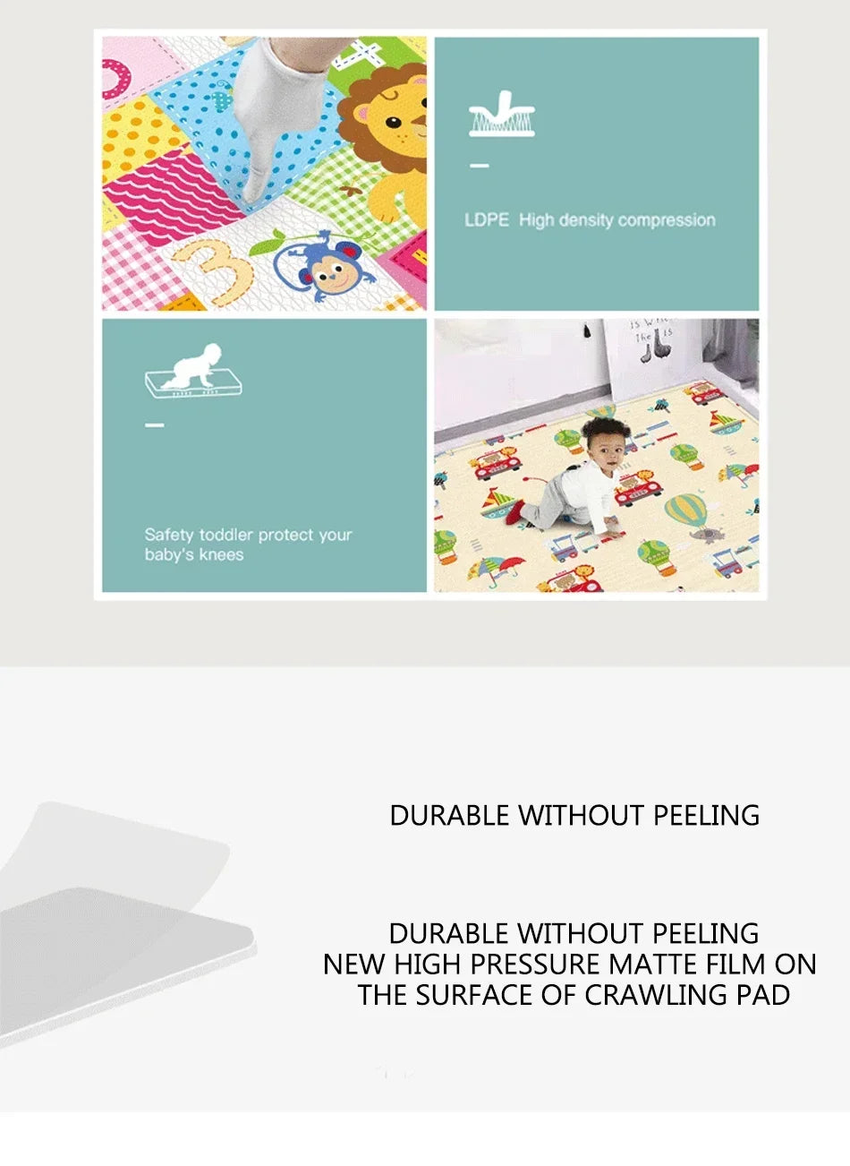 Baby Floor Play Mat Thickened and Ultra-soft Playpen Mat Baby Foldable Crawling Mat Children's Educational Activity Carpet