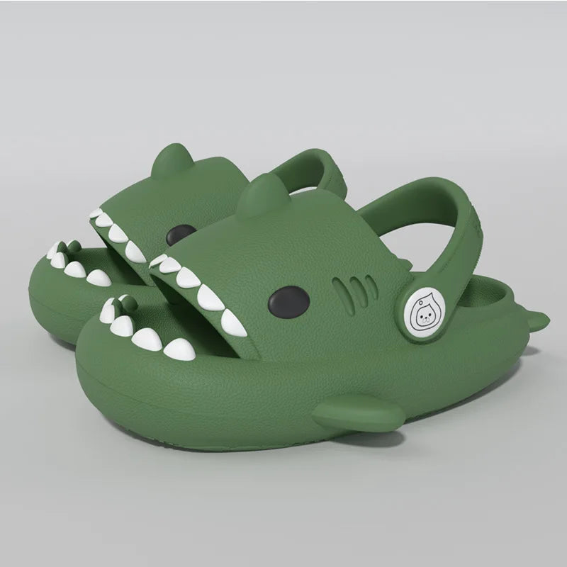 2024 Summer New Kids Toddler Baby Outdoor Eva Slippers Cute Flat Heel Children Beach Sandals Cartoon Shark kids Slippers