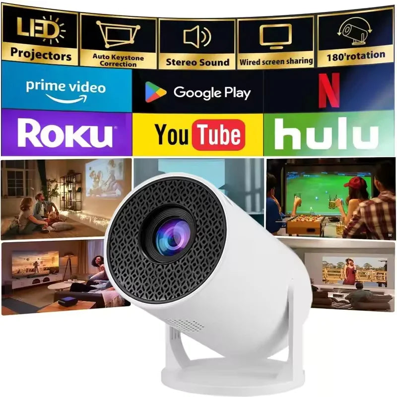 Pocket-Sized 1080P Smart Projector | 270° Adjustable Lens | Wireless Screen Mirroring | Indoor/Outdoor